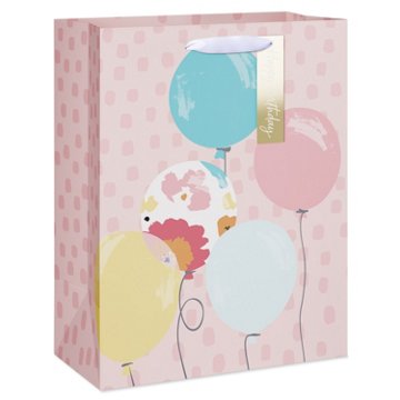 American Greetings Balloons Birthday Large Gift Bag with Tag, 5" x 12.75" x 10"