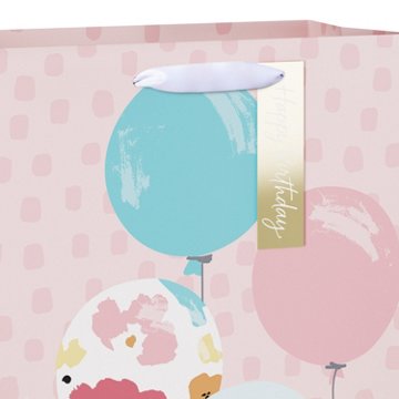 American Greetings Balloons Birthday Large Gift Bag with Tag, 5" x 12.75" x 10"