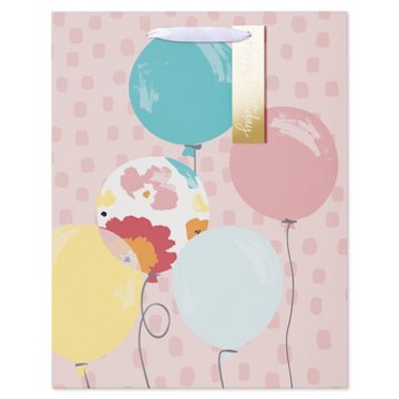 American Greetings Balloons Birthday Large Gift Bag with Tag, 5" x 12.75" x 10"