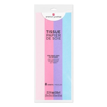 American Greetings Pink, Lavender, and Blue Tissue Paper Bundle, 8 ct, 20" x 20"