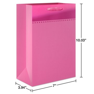 American Greetings Pink Medium Pink Gift Bag, 3.94" x 10.03" x 7"