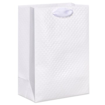 American Greetings Medium Wedding Gift Bag with Quilted Embossing, 3.94" x 10.03" x 7"