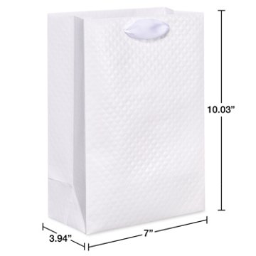 American Greetings Medium Wedding Gift Bag with Quilted Embossing, 3.94" x 10.03" x 7"