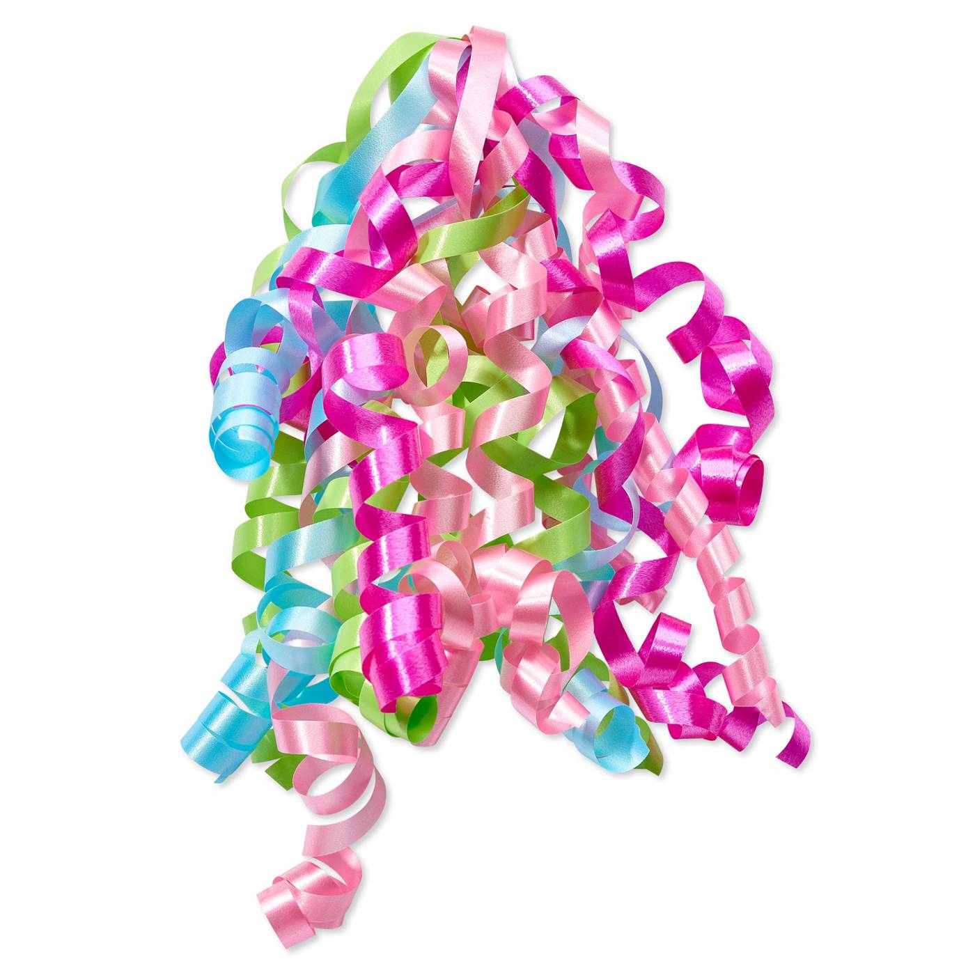 American Greetings Pink, Aqua, Lime Green Curly Gift Bow; image 1 of 2