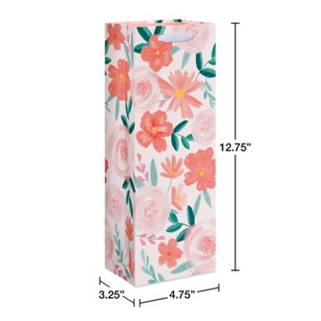 American Greetings Florals Beverage Bag, 3.25" x 12.75" x 4.75"