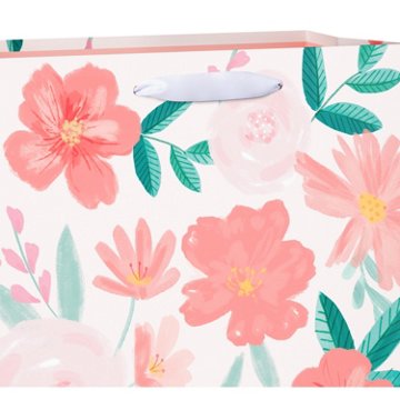 American Greetings Pink Florals Large Gift Bag, 5" x 12.75" x 10"