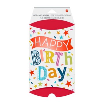 American Greetings Happy Birthday Pillowbox Gift Card Holder, 4.375" x 6.44"