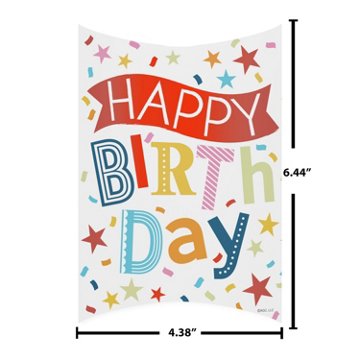 American Greetings Happy Birthday Pillowbox Gift Card Holder, 4.375" x 6.44"