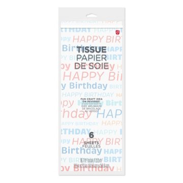 American Greetings Happy Birthday Gift Tissue Paper, 6 ct, 20" x 20"