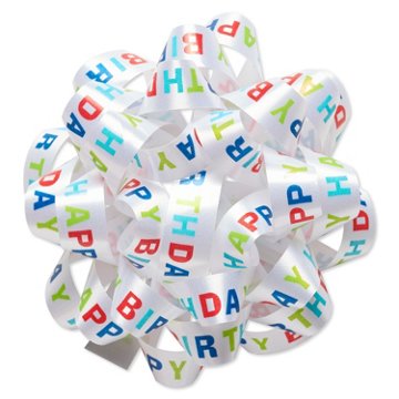 American Greetings Happy Birthday Confetti Gift Bow, 4.25''