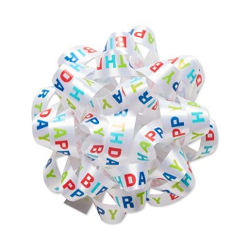American Greetings Happy Birthday Confetti Gift Bow, 4.25''