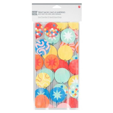 American Greetings Party Favor Treat Bags - Birthday Balloons, 10 ct