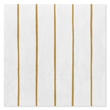 American Greetings Gold Stripes Lunch Napkins, 20 ct