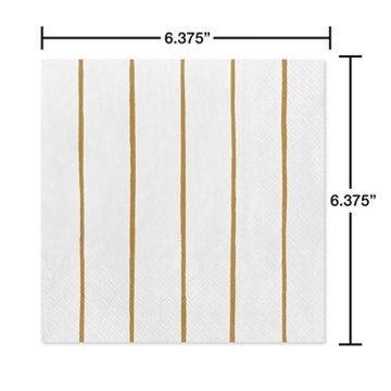 American Greetings Gold Stripes Lunch Napkins, 20 ct