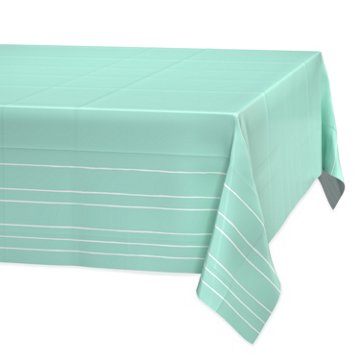 American Greetings Green with White Stripes Plastic Table Cover, 84" x 54"