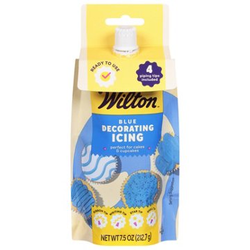 Wilton Blue Decorating Icing Pouch with Tips, 7.5 oz