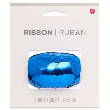 American Greetings Royal Blue Metallic Ribbon Roll, 32.8' x .197''