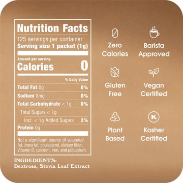 Stevia In The Raw Zero Calorie Sweetener Packets, 125 ct