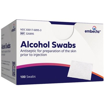 Embecta Antiseptic Alcohol Swabs Pads, 100 ct