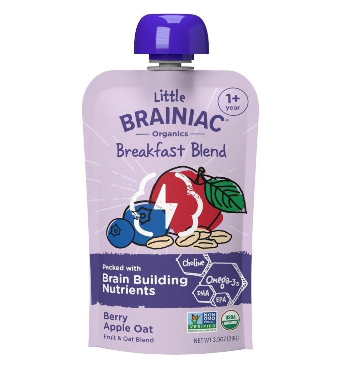 Little Brainiac Oragnics Breakfast Blend Pouch - Berry Apple Oat; image 1 of 6