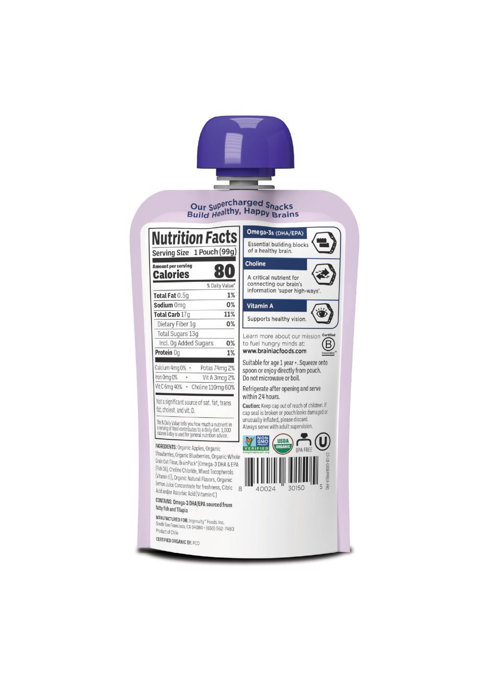 Little Brainiac Oragnics Breakfast Blend Pouch - Berry Apple Oat; image 6 of 6