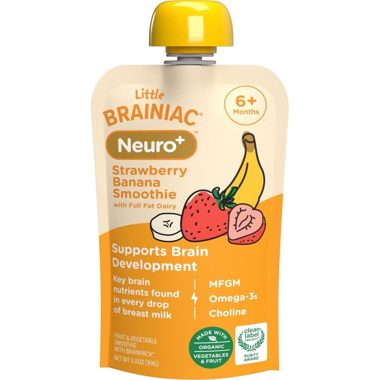 Little Brainiac Neuro+ Baby Smoothie Pouch - Strawberry Banana Smoothie ...