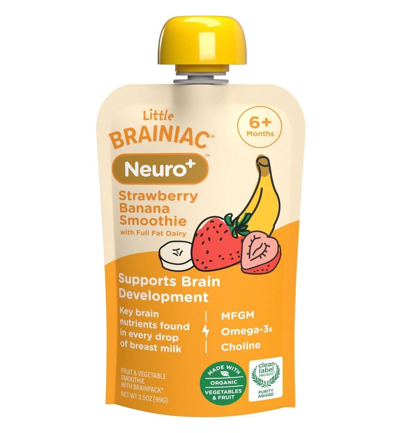 Little Brainiac Neuro+ Baby Smoothie Pouch - Strawberry Banana