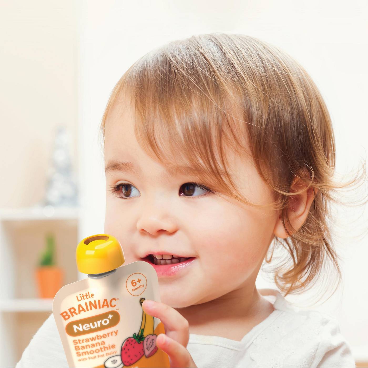 Little Brainiac Neuro+ Baby Smoothie Pouch - Strawberry Banana Smoothie; image 2 of 4