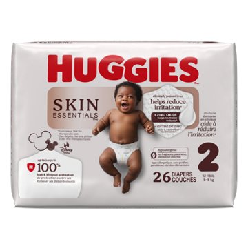 Huggies Skin Essentials Baby Diapers, Size 2 (12-18 lbs)