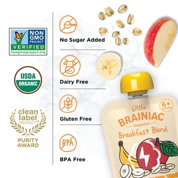 Little Brainiac Breakfast Blend Pouch - Banana Apple Oat