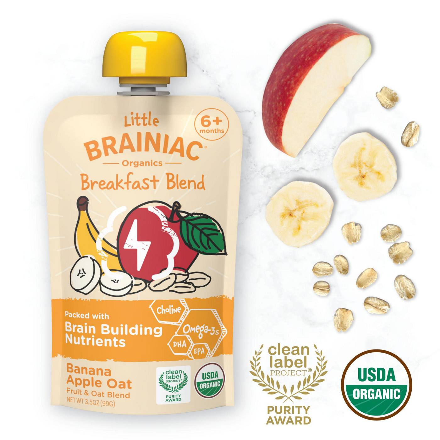 Little Brainiac Breakfast Blend Pouch - Banana Apple Oat; image 3 of 3