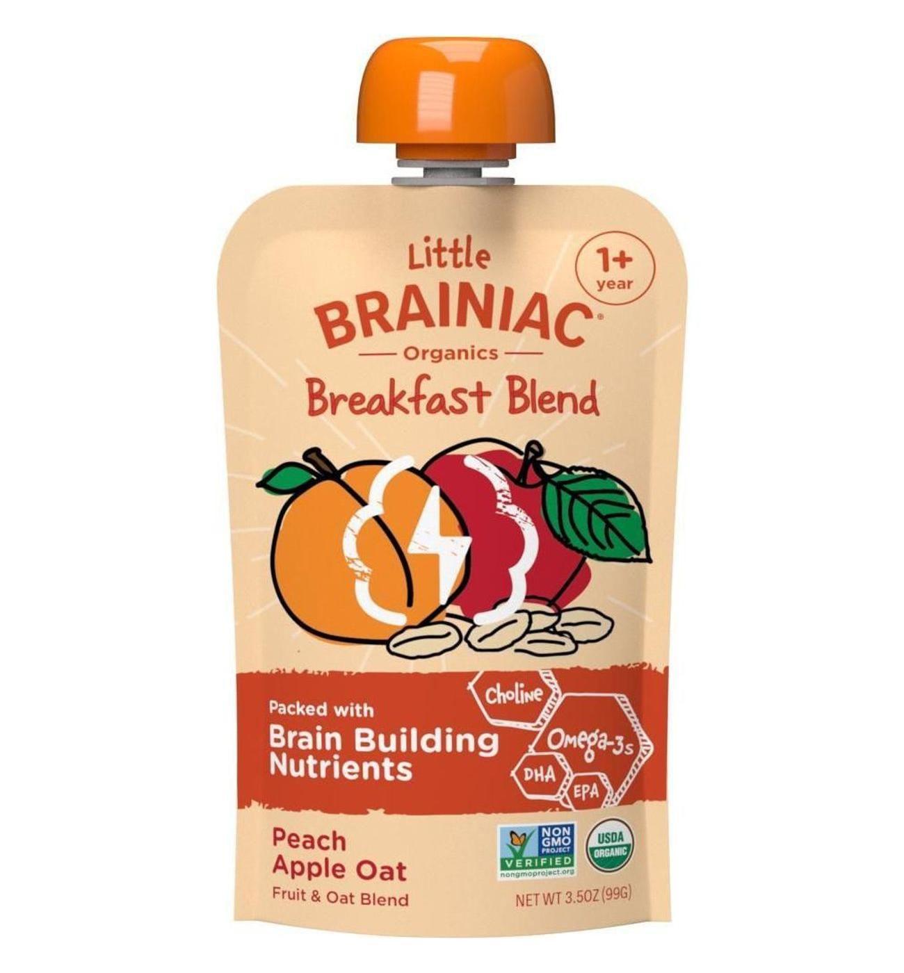 Little Brainiac Breakfast Blend Pouch - Peach Apple Oat; image 1 of 2
