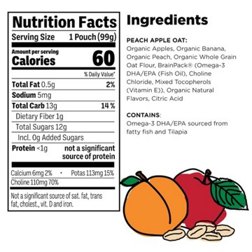 Little Brainiac Breakfast Blend Pouch - Peach Apple Oat