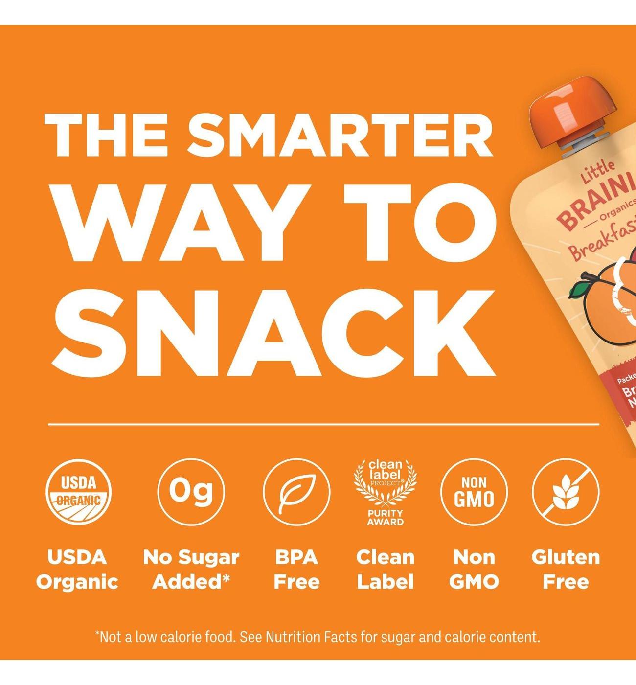 Little Brainiac Breakfast Blend Pouch - Peach Apple Oat; image 2 of 2