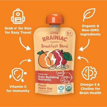 Little Brainiac Breakfast Blend Pouch - Peach Apple Oat