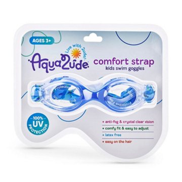 Aqua2ude Comfort Fabric Strap Kids Swim Goggle - Blue