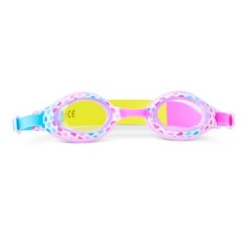 Aqua2ude Heart Print Kids Swim Goggle - Pink Yellow & Blue