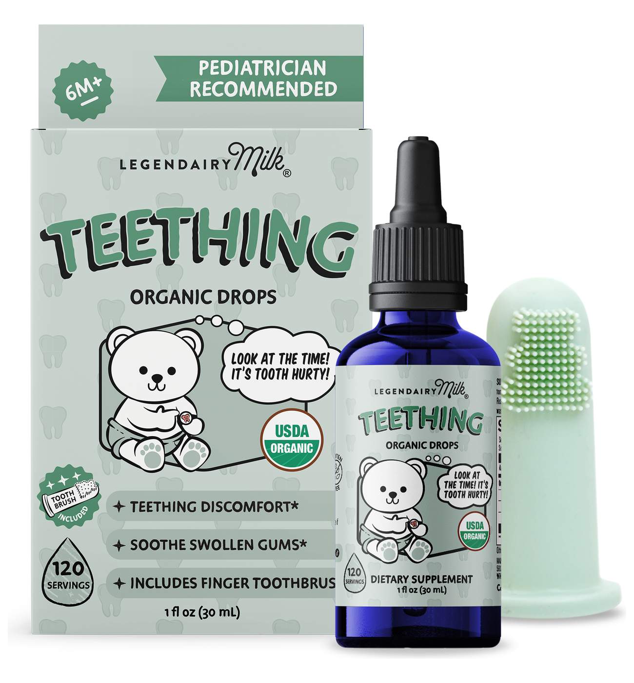 Legendairy Milk Teething Organic Drops (6+ Months); image 1 of 5