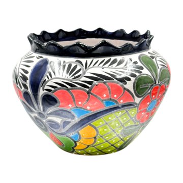 Blue Orange Pottery Talavera Spiked Sphere Planter, 14'' x 11.5''