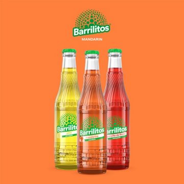Barrilitos Mandarin Mandarina Fruit Flavored Soda Glass Bottle