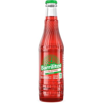 Barrilitos Fruit Punch Ponche De Frutas Flavored Soda Glass Bottle