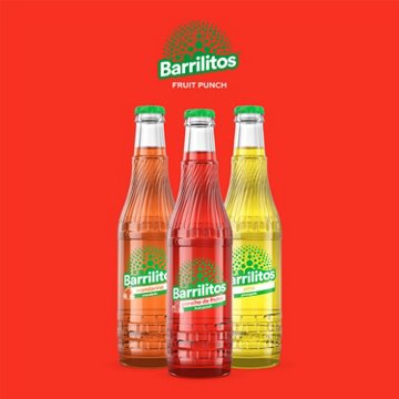 Barrilitos Fruit Punch Ponche De Frutas Flavored Soda Glass Bottle