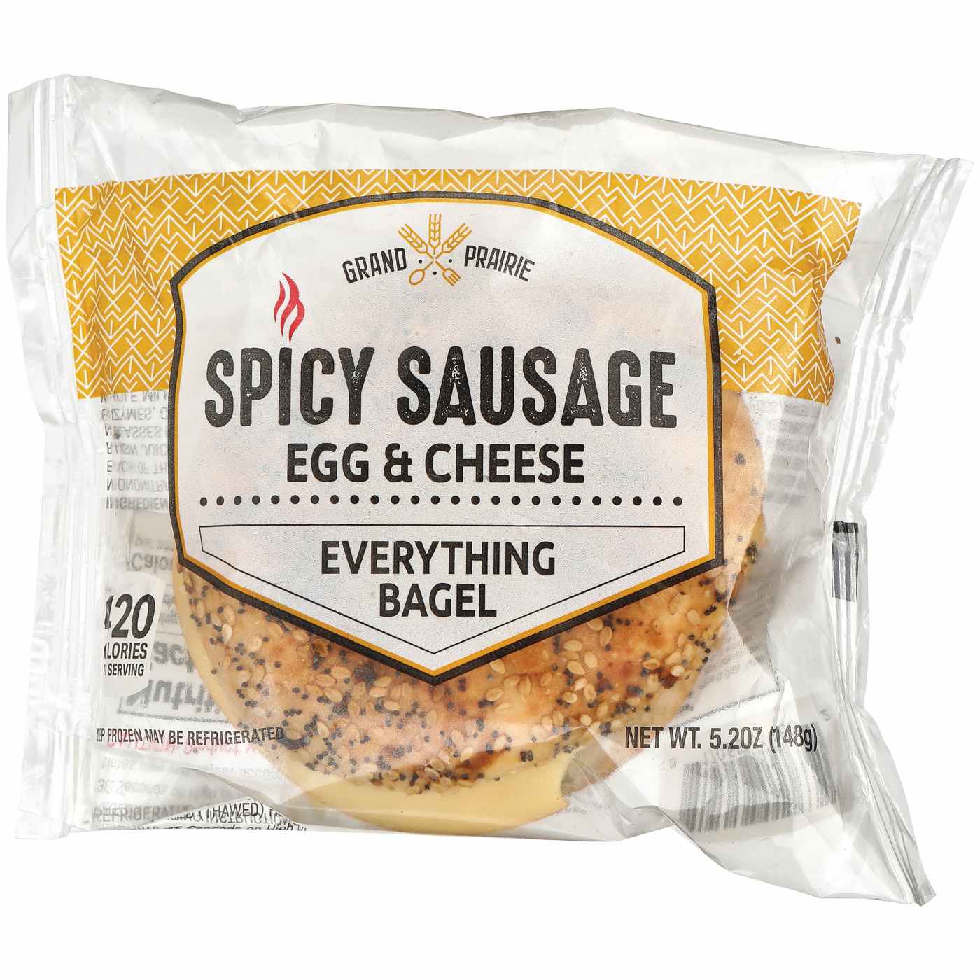 Grand Prairie Bagel Breakfast Sandwich - Spicy Sausage & Egg; image 1 of 2