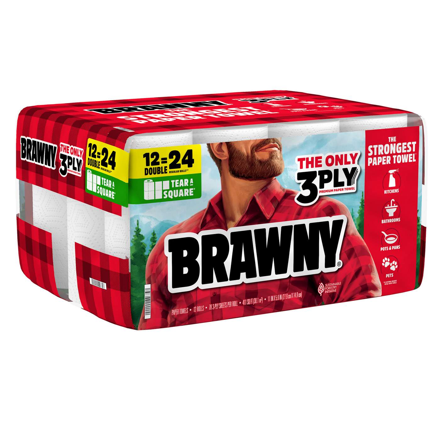 Brawny Tear-A-Square Paper Towels; image 2 of 13