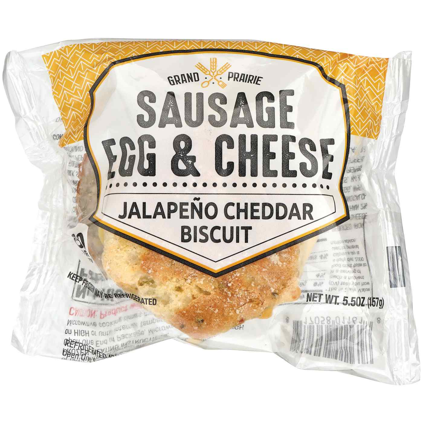 Grand Prairie Jalapeño Cheddar Biscuit Breakfast Sandwich - Sausage & Egg; image 1 of 2