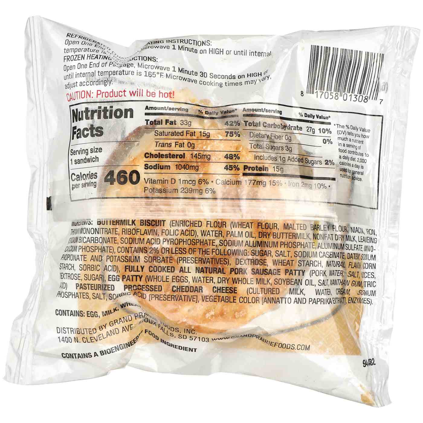 Grand Prairie Buttermilk Biscuit Breakfast Sandwich - Sausage & Egg; image 2 of 2