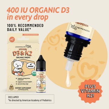 Legendairy Milk Vitamin D3 & K2 Organic Drops
