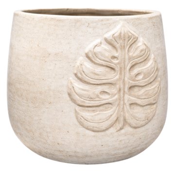 Blue Orange Pottery Large Silica Leaf Clay Planter, 18.5'' x 17''