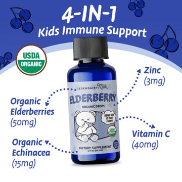 Legendairy Milk Elderberry Organic Drops - Grape