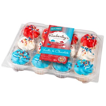 Kimberley's Bakeshoppe Vanilla & Chocolate Patriotic Cupcakes, 12 ct